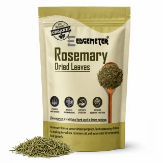 Edgemeter Rosemary Dried Leaves 100g | 100% Natural Dried Rosemary Herb | Aromatic Seasoning for Soups, Salads, Roasted Vegetables, Herbal Tea & Infusions | Resealable Pouch