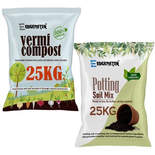  vermicompost for Plants 25kg and Organic Potting Garden Soil Mix for Plants 25Kg (Pack of 2)